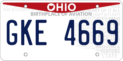 OH license plate GKE4669