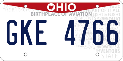 OH license plate GKE4766
