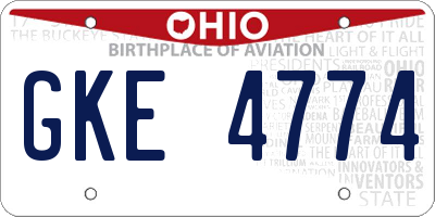 OH license plate GKE4774