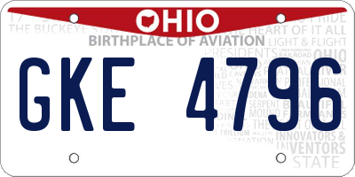OH license plate GKE4796