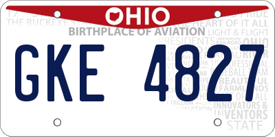 OH license plate GKE4827