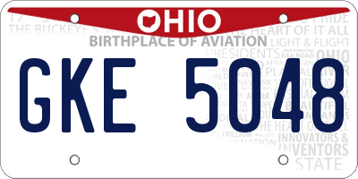 OH license plate GKE5048