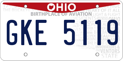OH license plate GKE5119
