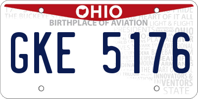 OH license plate GKE5176