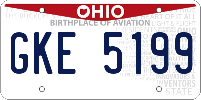 OH license plate GKE5199