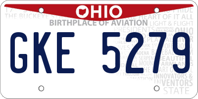 OH license plate GKE5279
