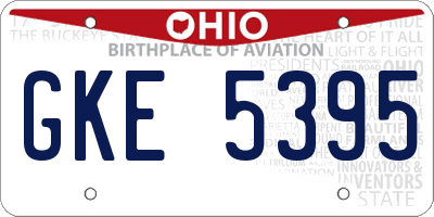 OH license plate GKE5395