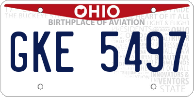 OH license plate GKE5497