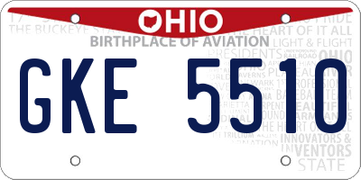 OH license plate GKE5510