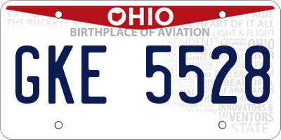 OH license plate GKE5528