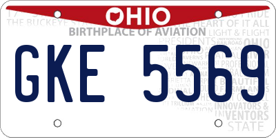 OH license plate GKE5569