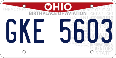 OH license plate GKE5603