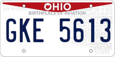 OH license plate GKE5613