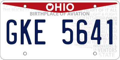 OH license plate GKE5641