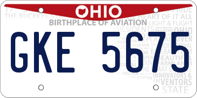 OH license plate GKE5675