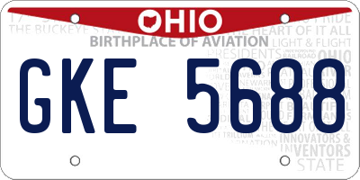 OH license plate GKE5688