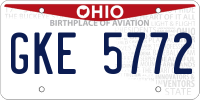 OH license plate GKE5772