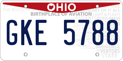 OH license plate GKE5788