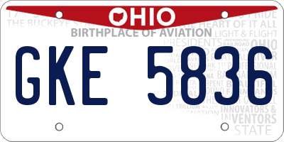 OH license plate GKE5836