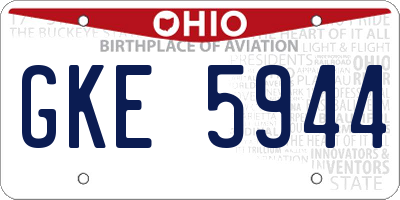 OH license plate GKE5944