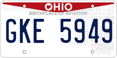 OH license plate GKE5949