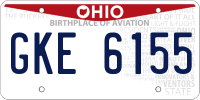 OH license plate GKE6155