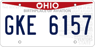 OH license plate GKE6157