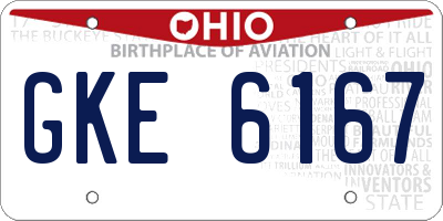OH license plate GKE6167