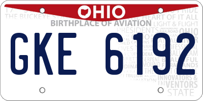 OH license plate GKE6192