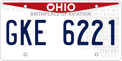 OH license plate GKE6221