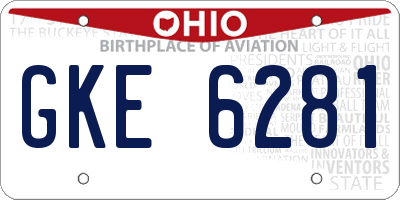 OH license plate GKE6281