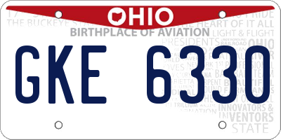 OH license plate GKE6330