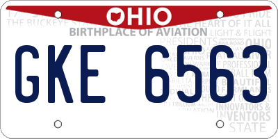 OH license plate GKE6563
