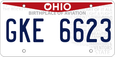 OH license plate GKE6623