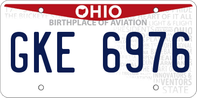 OH license plate GKE6976