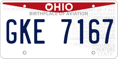 OH license plate GKE7167
