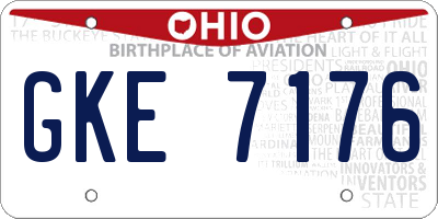 OH license plate GKE7176