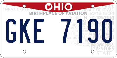OH license plate GKE7190