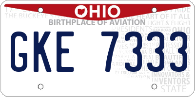OH license plate GKE7333