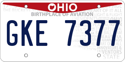 OH license plate GKE7377