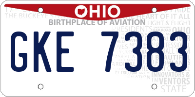 OH license plate GKE7383