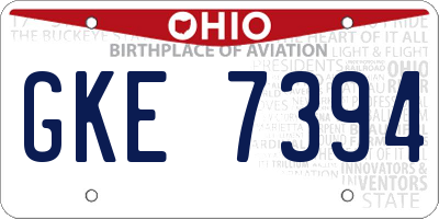 OH license plate GKE7394