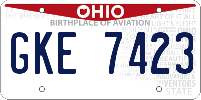 OH license plate GKE7423