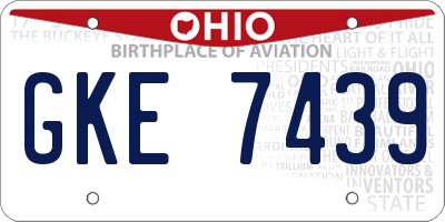 OH license plate GKE7439