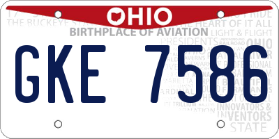 OH license plate GKE7586
