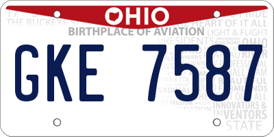 OH license plate GKE7587