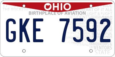 OH license plate GKE7592