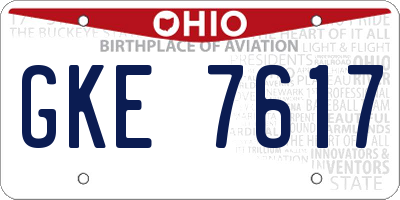 OH license plate GKE7617