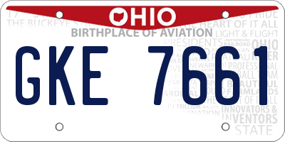 OH license plate GKE7661
