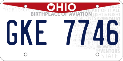 OH license plate GKE7746